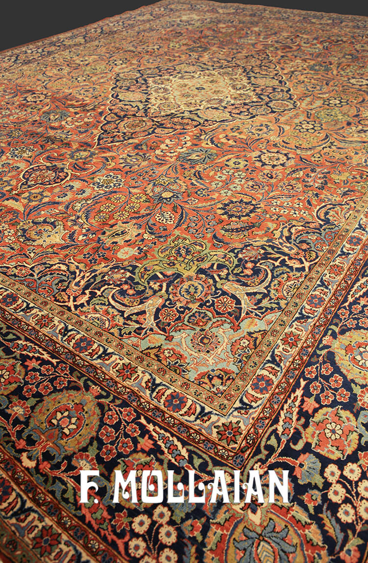 Antique Persian Kashan Kurk Carpet n°:21529851