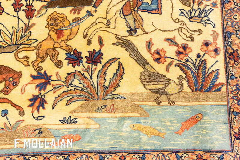 Tapis Tabriz au Motif de Chasse n°:31628658