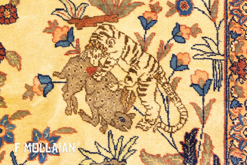 Tapis Tabriz au Motif de Chasse n°:31628658