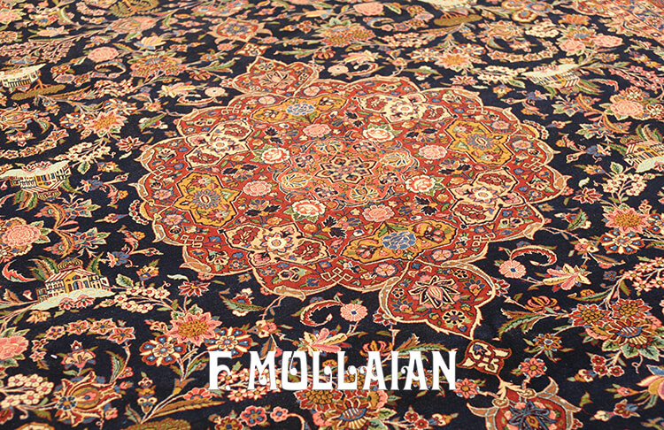 Tappeto Grande Persiano Antico Kashan Dabir n°:31632772