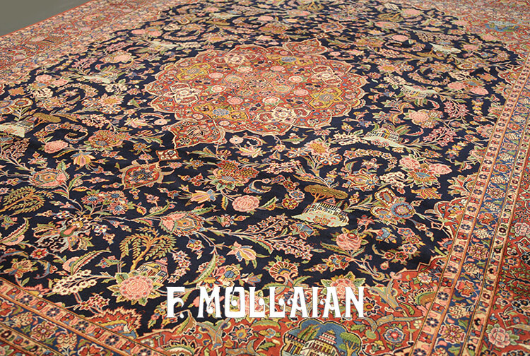 Tappeto Grande Persiano Antico Kashan Dabir n°:31632772