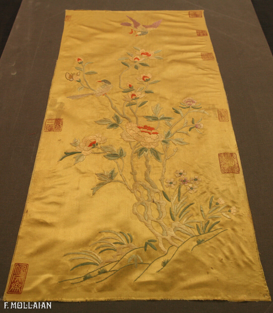 Textile Chinois Antique Soie n°:46165785