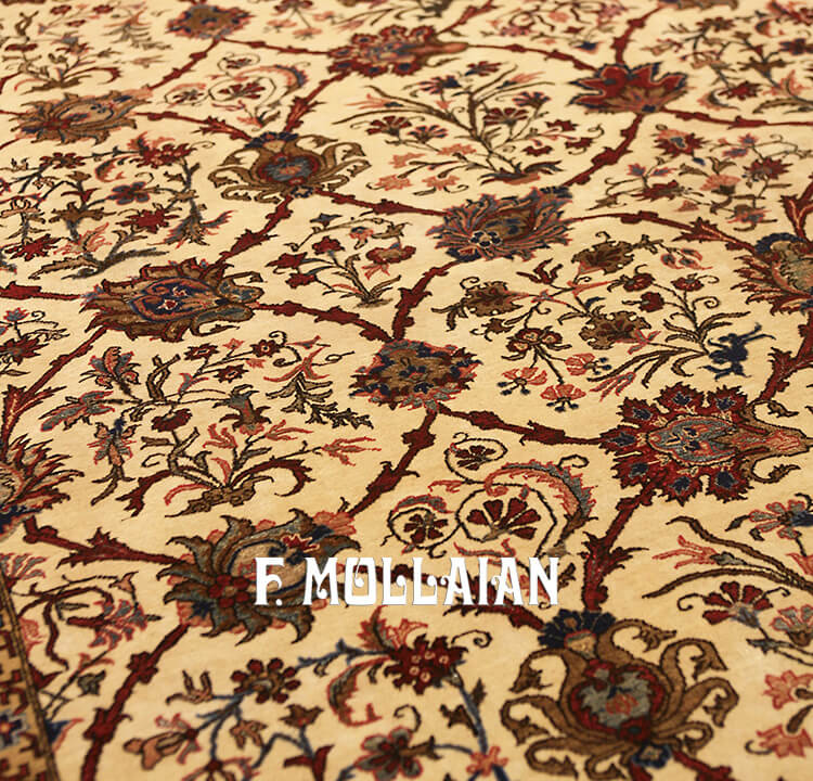 Alfombra Persa Semi-Antigua Tehran Lana y Seda n°:73710173