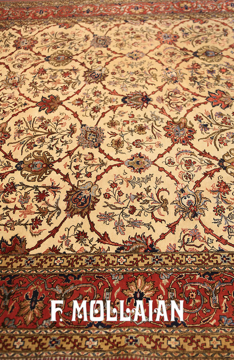 Alfombra Persa Semi-Antigua Tehran Lana y Seda n°:73710173