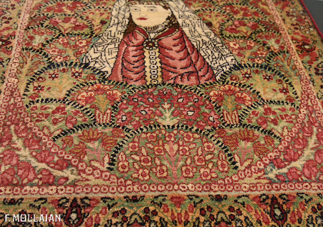 Tapis Persan Antique Kerman Ravar n°:77149483