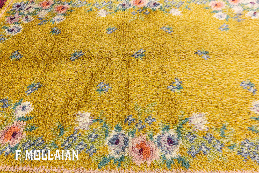 Yellowish Vintage Rya Swedish Rug n°:11692802