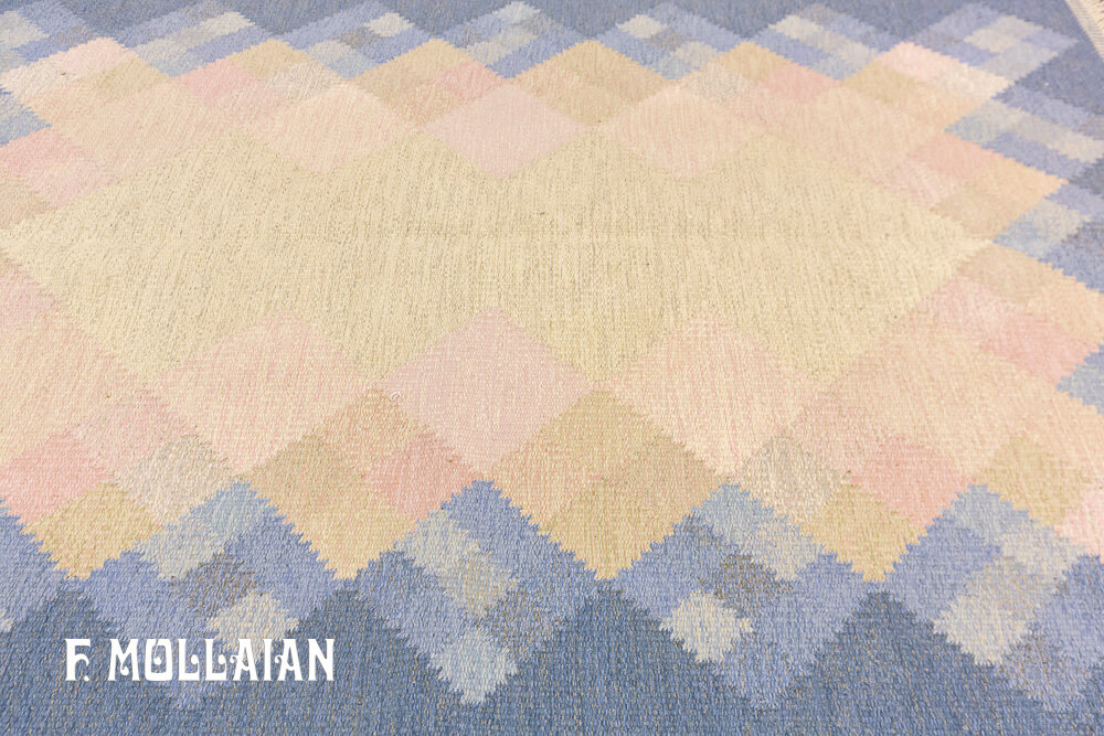 Semi Antique Swedish Signed Kilim n°:13189608