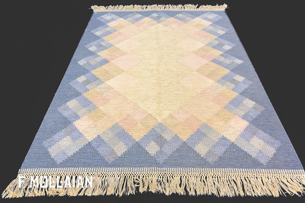 Semi Antique Swedish Signed Kilim n°:13189608