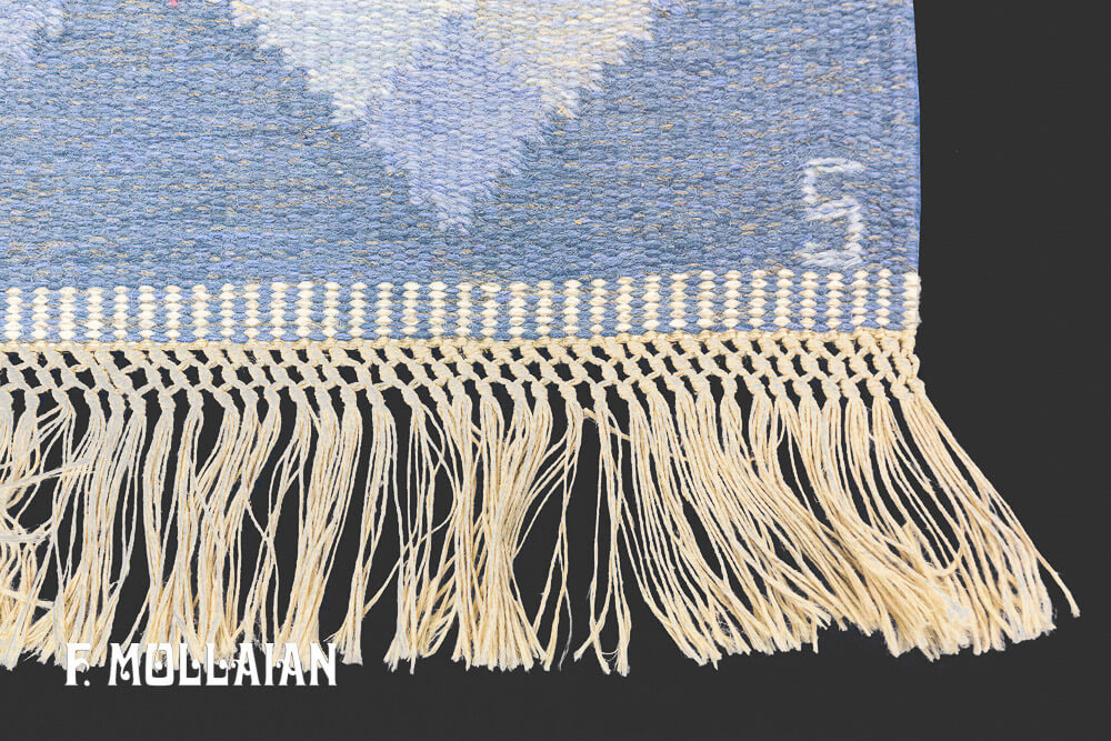 Semi Antique Swedish Signed Kilim n°:13189608