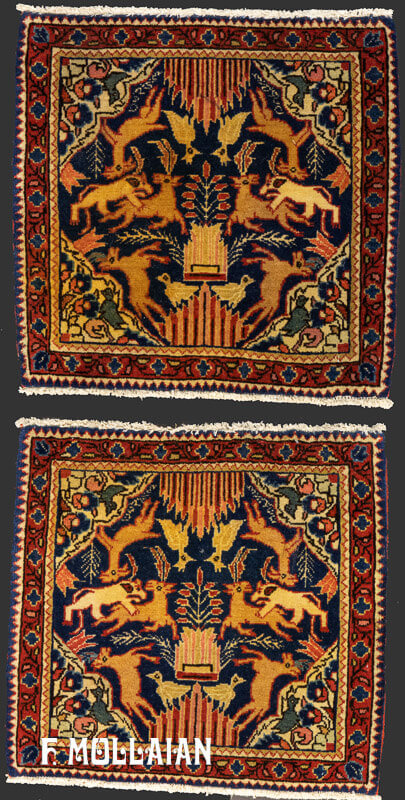 Isfahan Rug Pair Rare Small Size n°:15003415