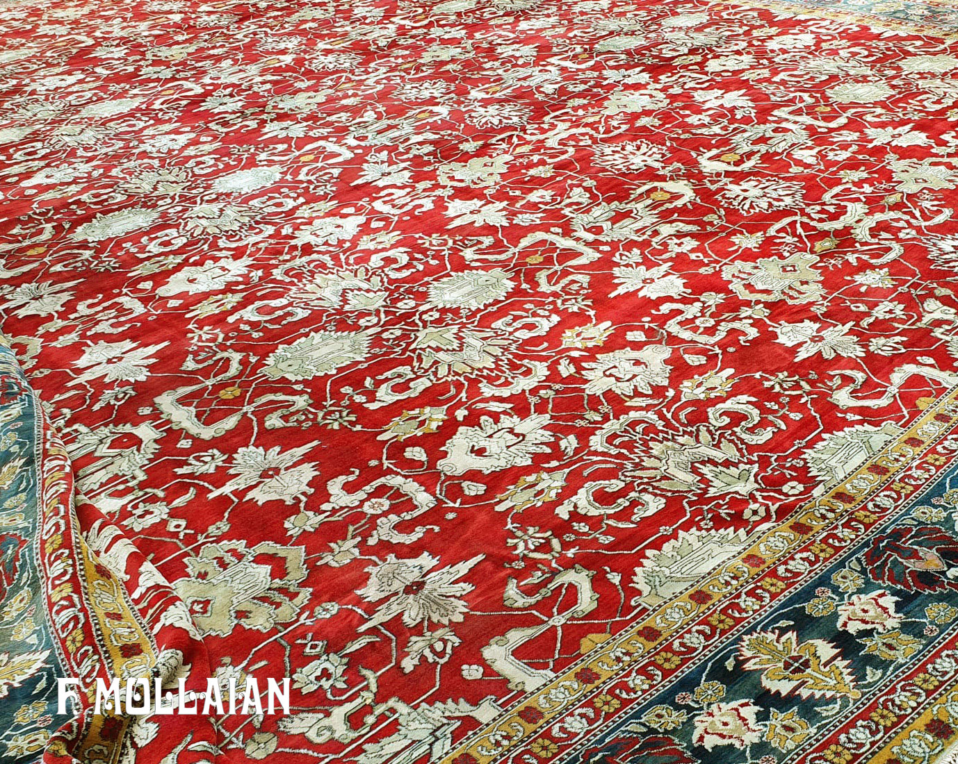 Magnifique Tapis Indien Du Palais D&rsquo;Agra n°:17107827
