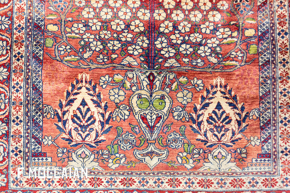 Persian Kerman Silk Antique Prayer Design Rug n°:25446477