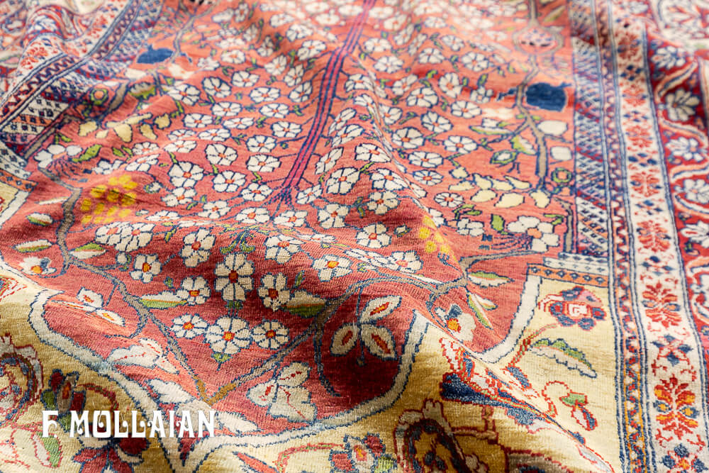 Persian Kerman Silk Antique Prayer Design Rug n°:25446477
