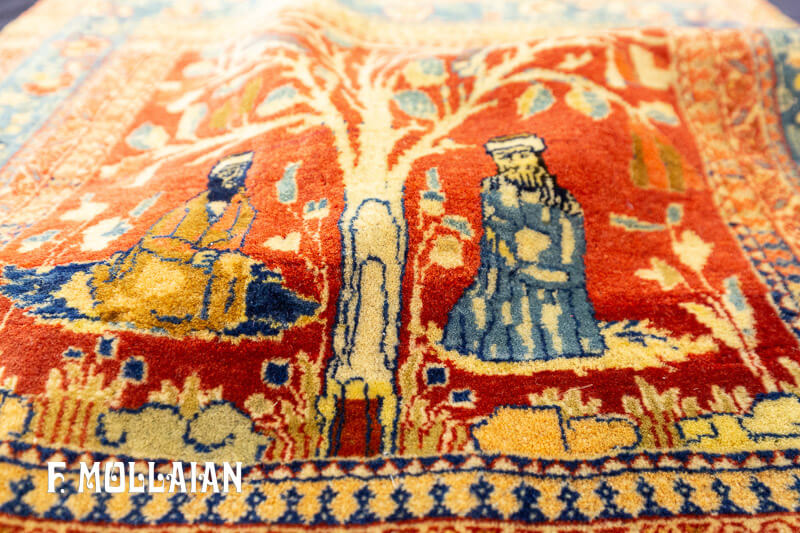 Small Antique Persian Kashan Mohtasham Rug n°:34851096