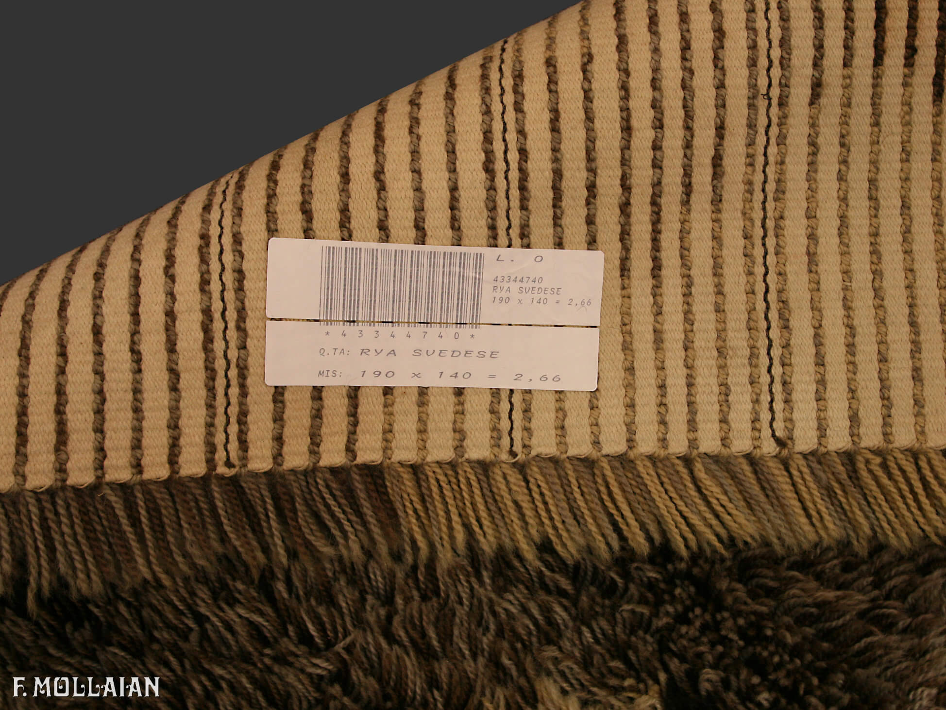 Tapis Suédois Semi-Antique Rya n°:43344740
