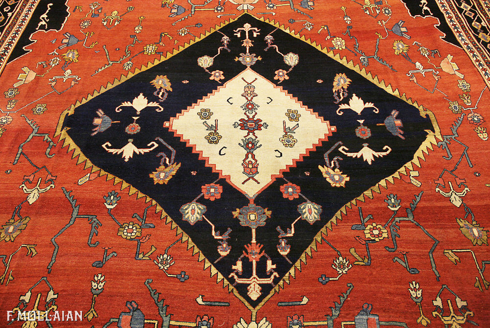 Alfombra Persa Antigua Serapi/Senneh n°:48458688