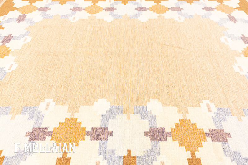 Semi Antique Swedish Kilim Signed GG n°:53513949