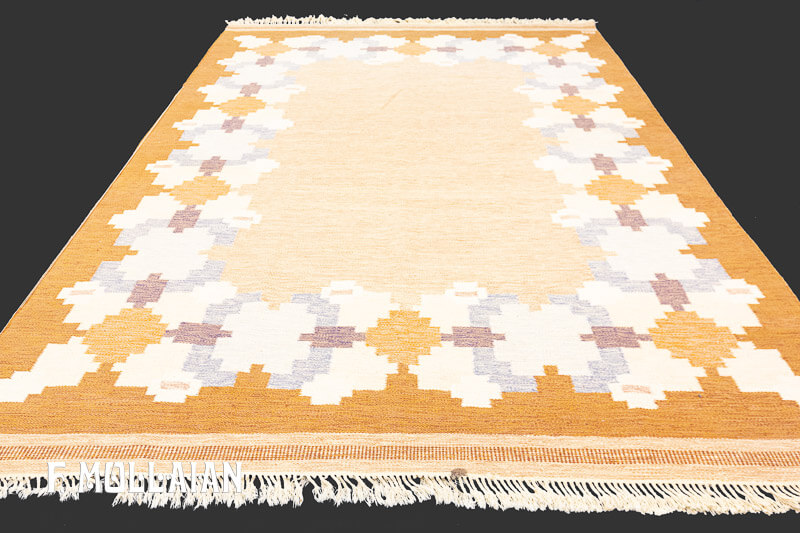 Semi Antique Swedish Kilim Signed GG n°:53513949