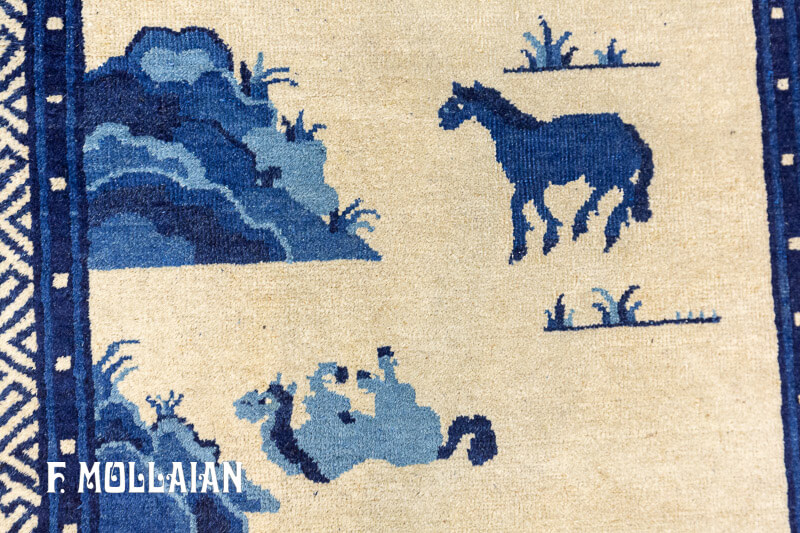 Tapis Pekin Chinois Ancien « Huit chevaux (Bajun tu) » n°:53947737