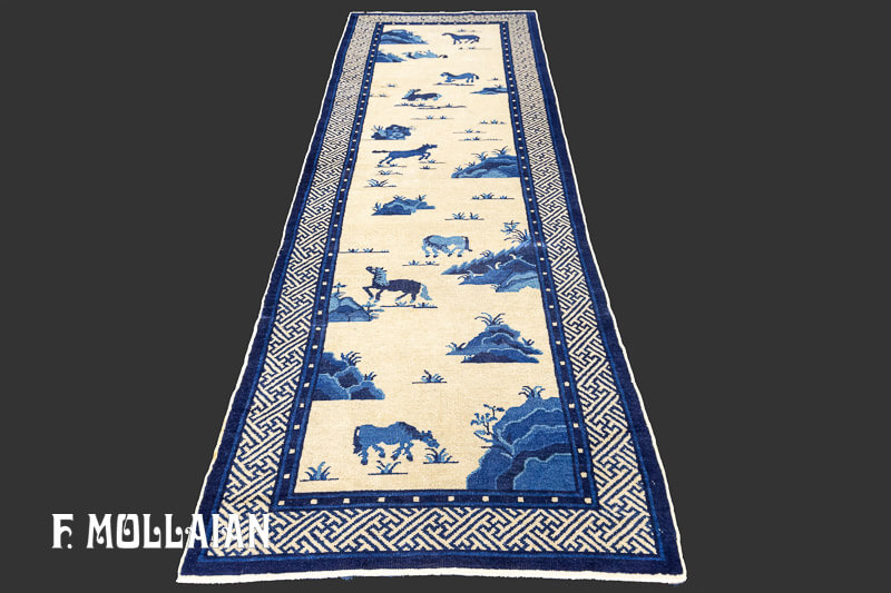 Tapis Pekin Chinois Ancien « Huit chevaux (Bajun tu) » n°:53947737