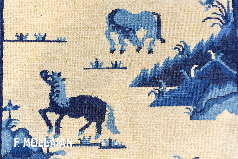 Tapis Pekin Chinois Ancien « Huit chevaux (Bajun tu) » n°:53947737