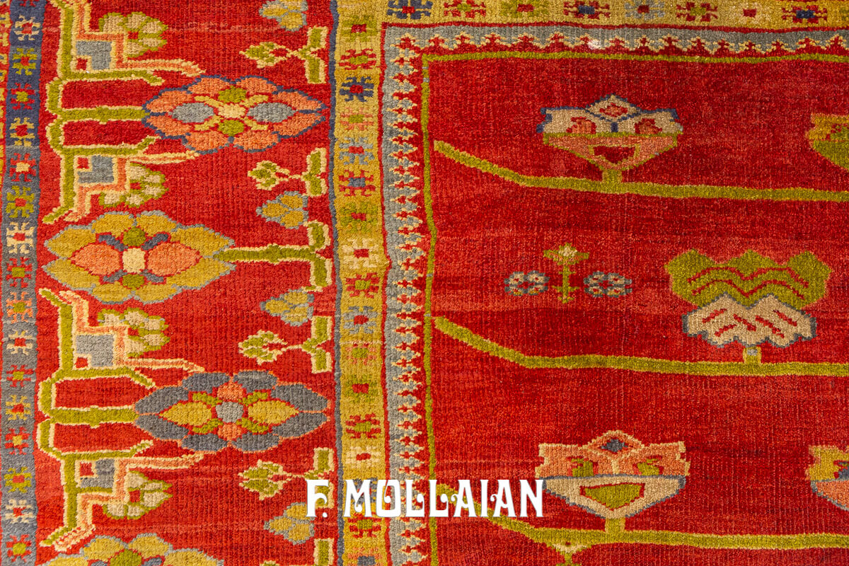 Mahal Zigler Carpet with Rare Open-Field Prayer Design and Green Wool n°:54329528