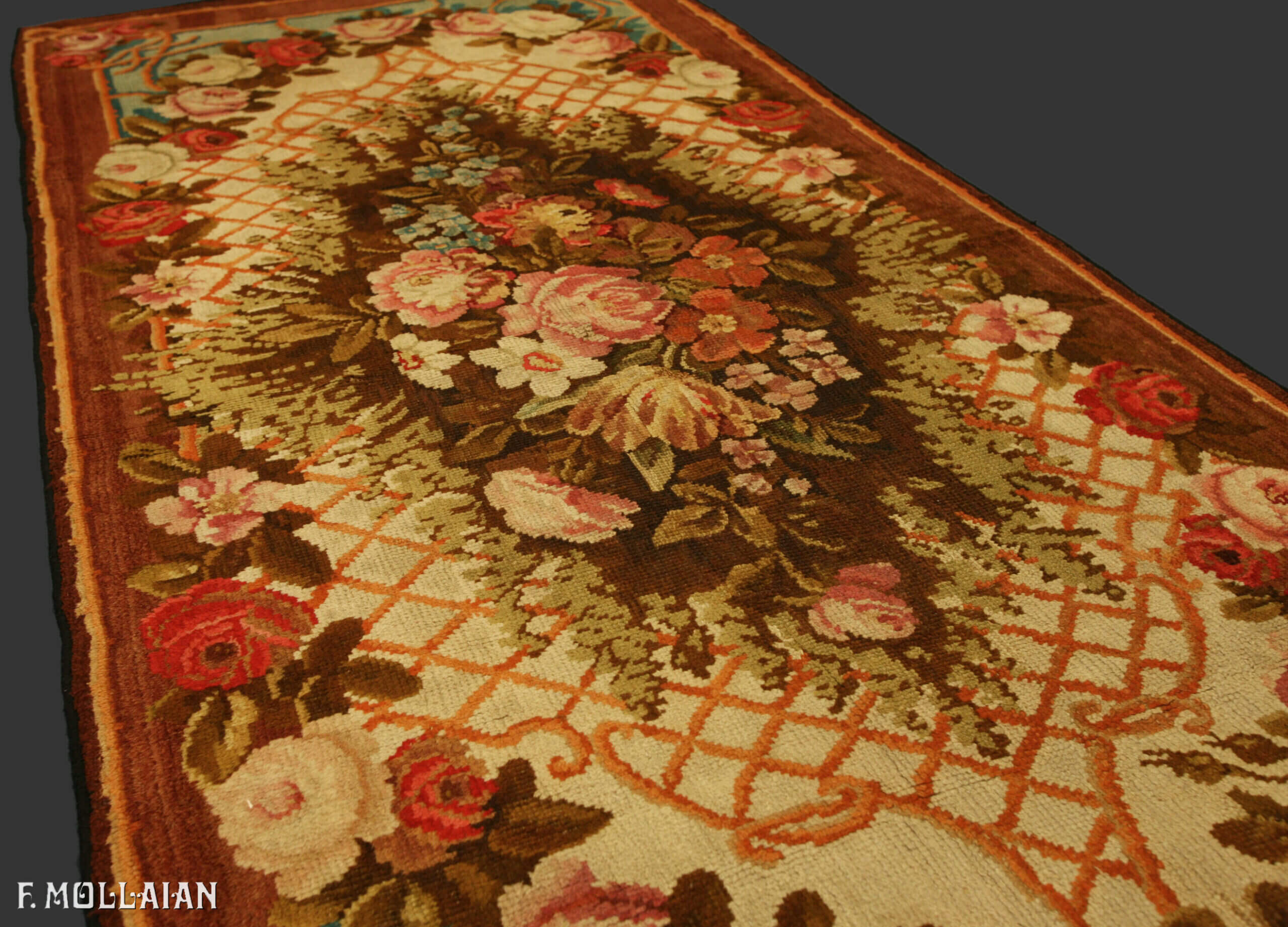 Tapis Couloir Anglais Antique Axminster England n°:66984383