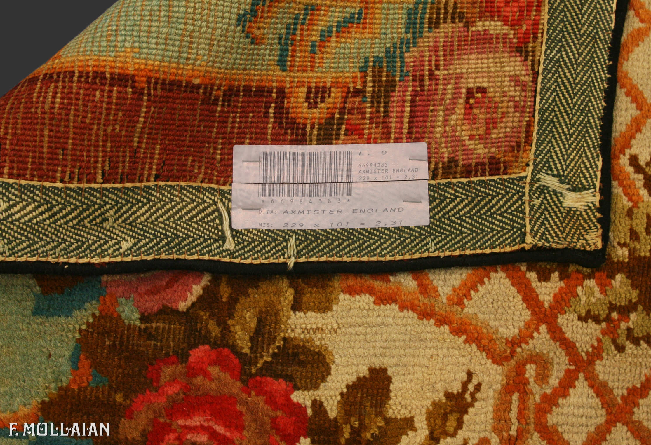 Tapis Couloir Anglais Antique Axminster England n°:66984383