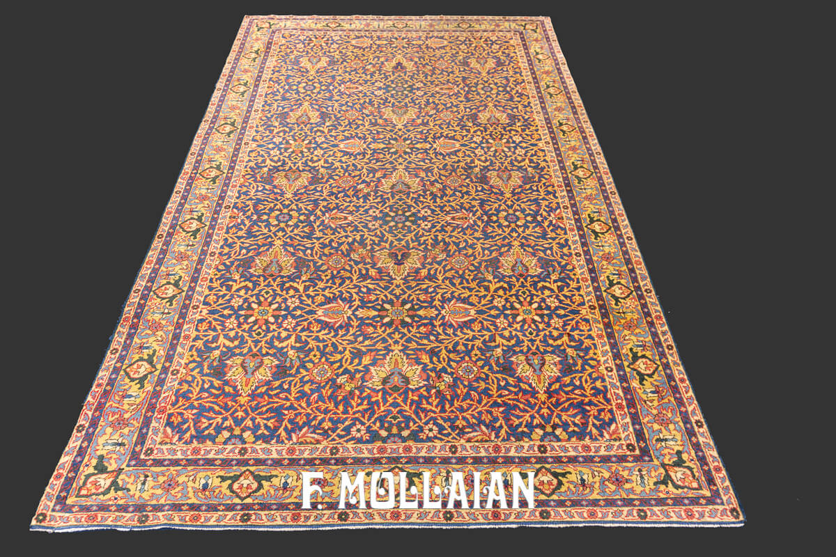Floral All-over Antique Persian Hand-knotted Kerman Ravar Rug n°:69065869