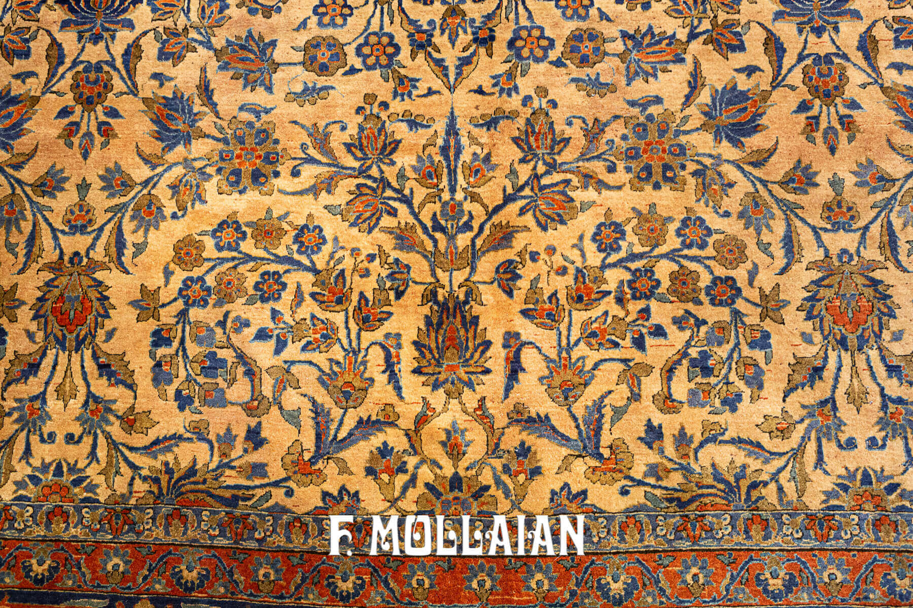 All-over Antique Persian Kashan Kurk Over-size Carpet n°:70729208