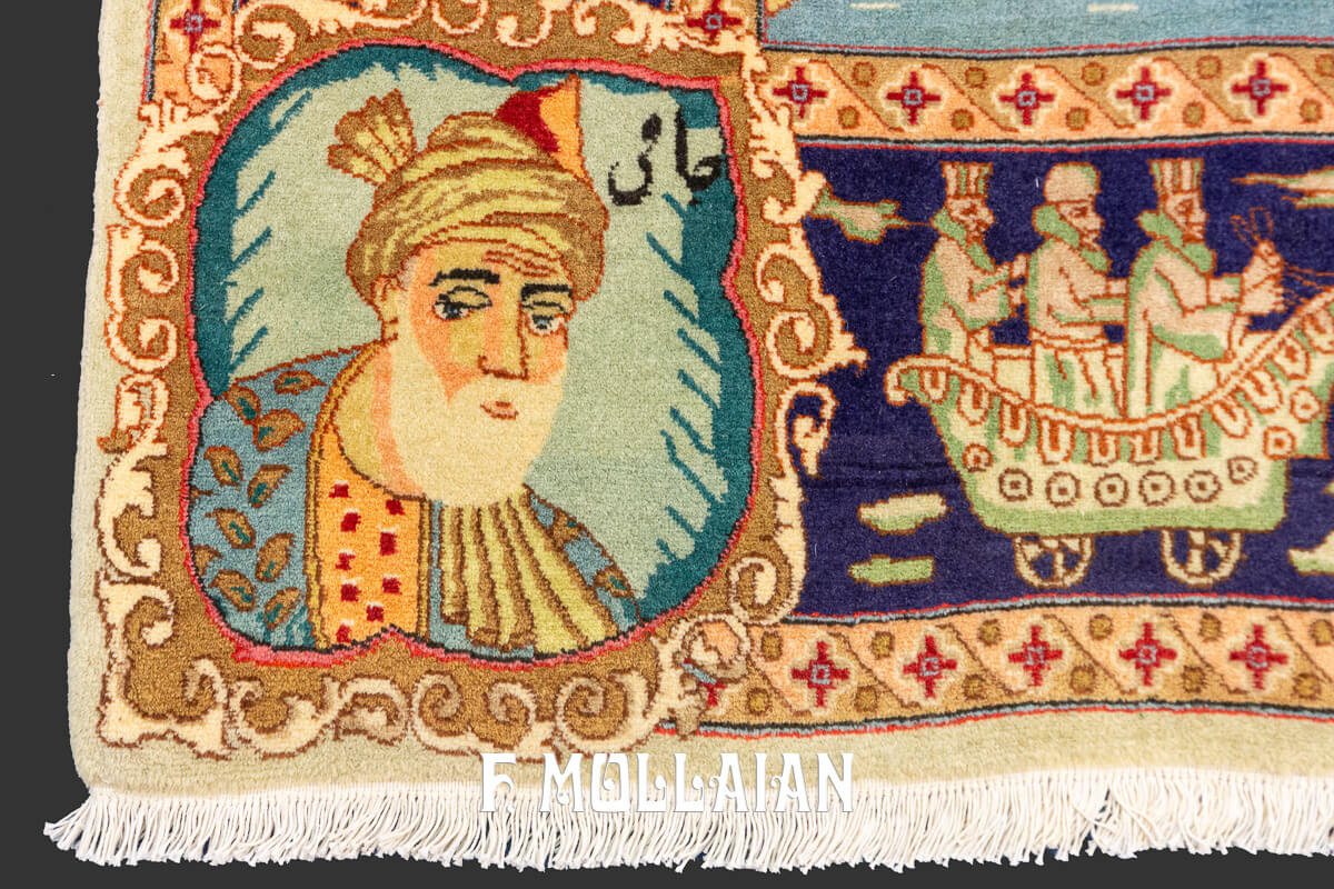 An old Figurative Persian Tabriz Rug n°:712565