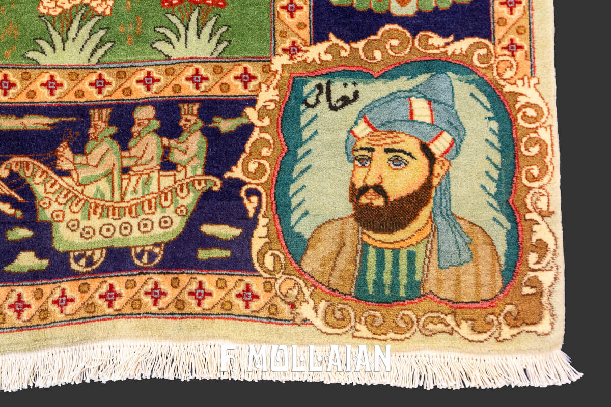 An old Figurative Persian Tabriz Rug n°:712565