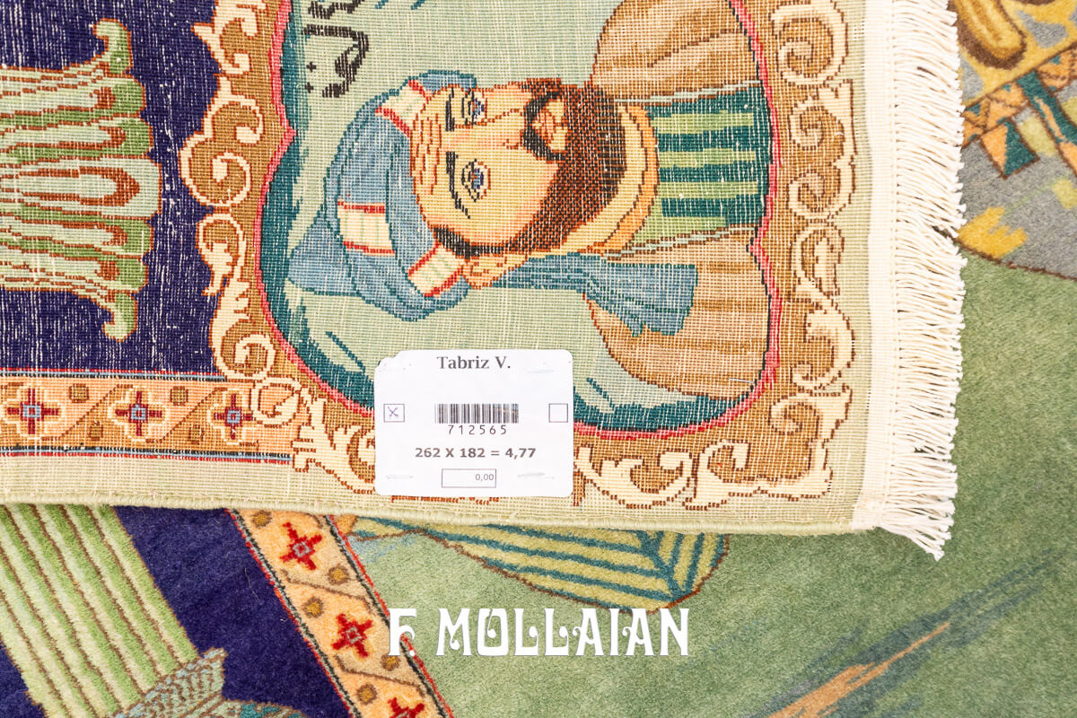 An old Figurative Persian Tabriz Rug n°:712565