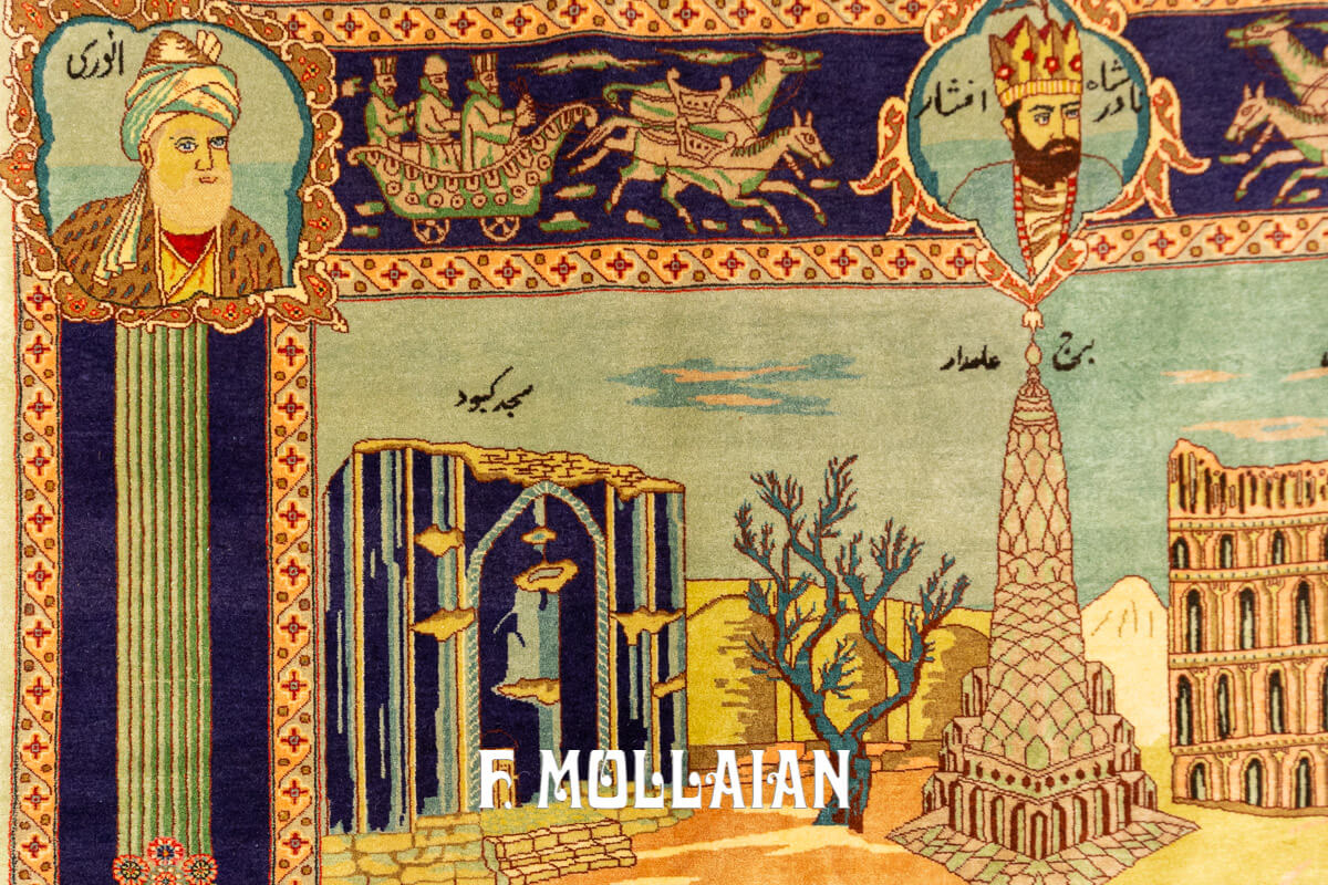 An old Figurative Persian Tabriz Rug n°:712565
