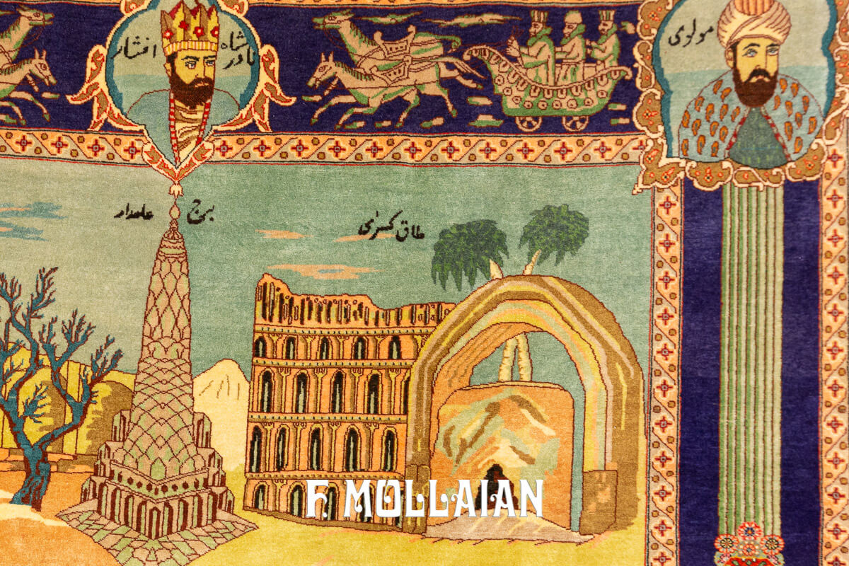 An old Figurative Persian Tabriz Rug n°:712565