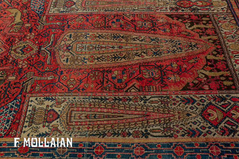 Tappeto Figurativo Persiano Antico Mishan con Design Raro n°:75406777