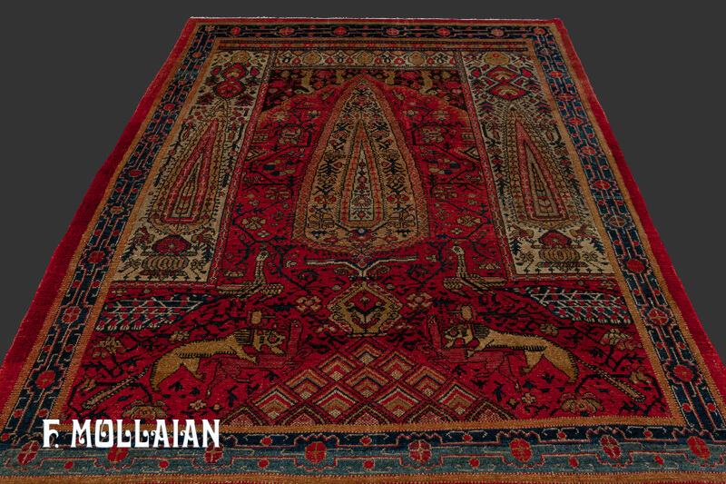 Tappeto Figurativo Persiano Antico Mishan con Design Raro n°:75406777