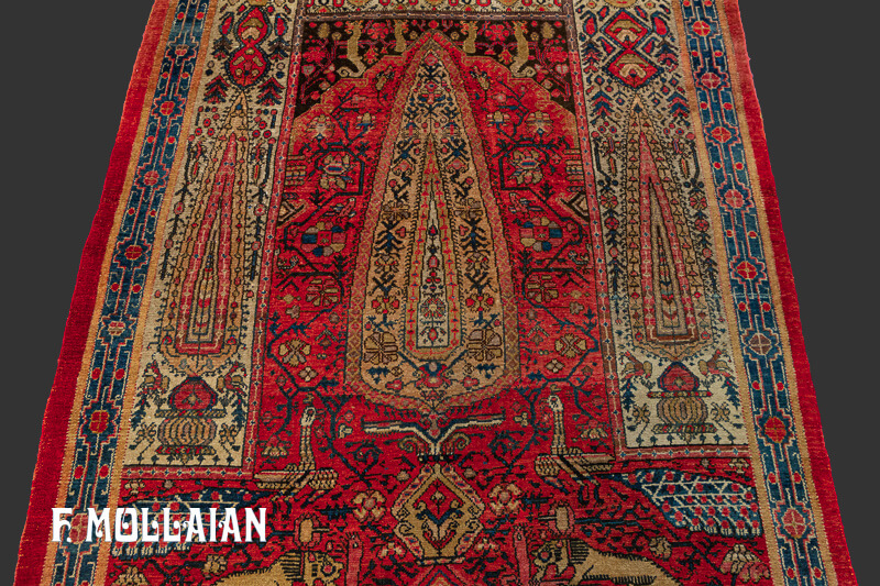Tappeto Figurativo Persiano Antico Mishan con Design Raro n°:75406777