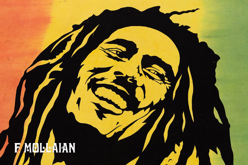 Textile Vintage Estampé Sud Américain, « Bob Marley » n°:77612282