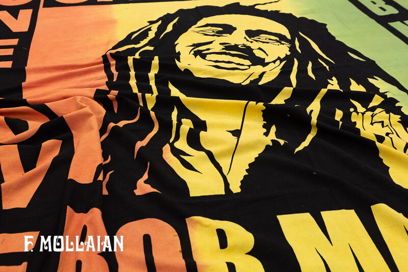 Textile Vintage Estampé Sud Américain, « Bob Marley » n°:77612282