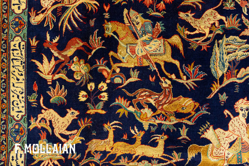 Persian Kashan Kurk Rug Part Silk n°:78515436
