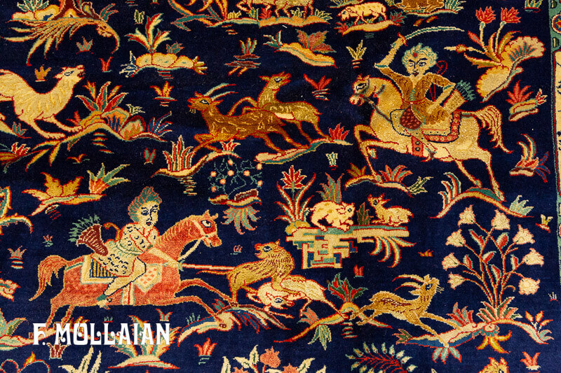 Persian Kashan Kurk Rug Part Silk n°:78515436