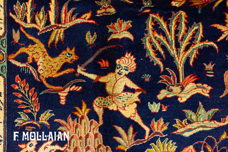 Persian Kashan Kurk Rug Part Silk n°:78515436