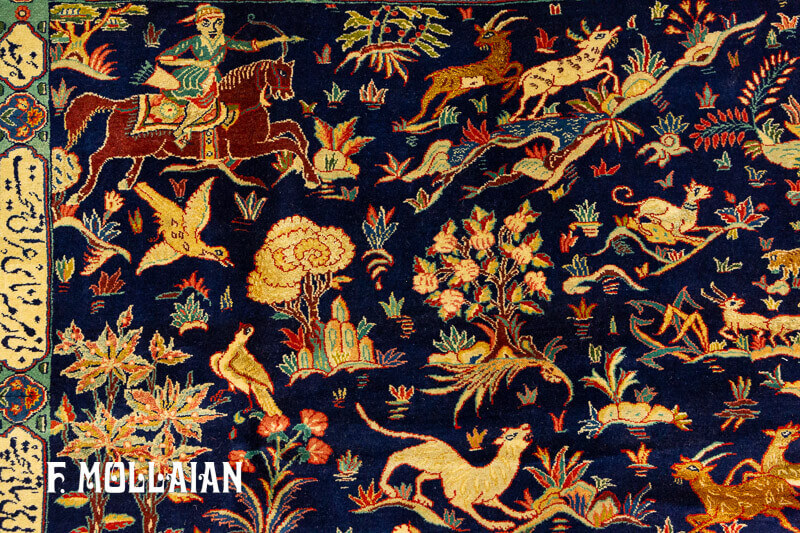 Persian Kashan Kurk Rug Part Silk n°:78515436