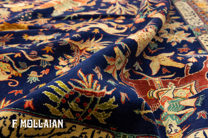 Persian Kashan Kurk Rug Part Silk n°:78515436
