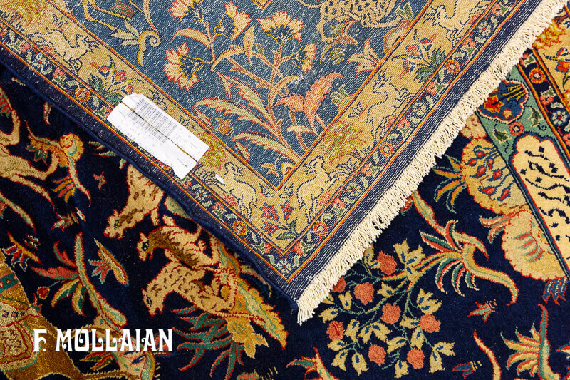 Persian Kashan Kurk Rug Part Silk n°:78515436