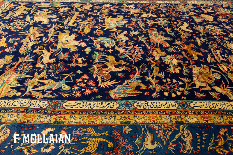 Persian Kashan Kurk Rug Part Silk n°:78515436