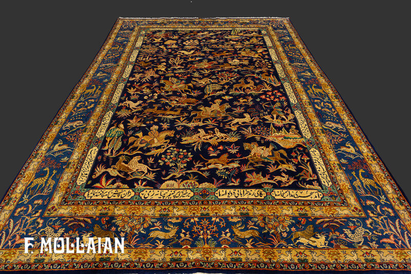 Persian Kashan Kurk Rug Part Silk n°:78515436