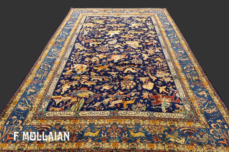 Persian Kashan Kurk Rug Part Silk n°:78515436