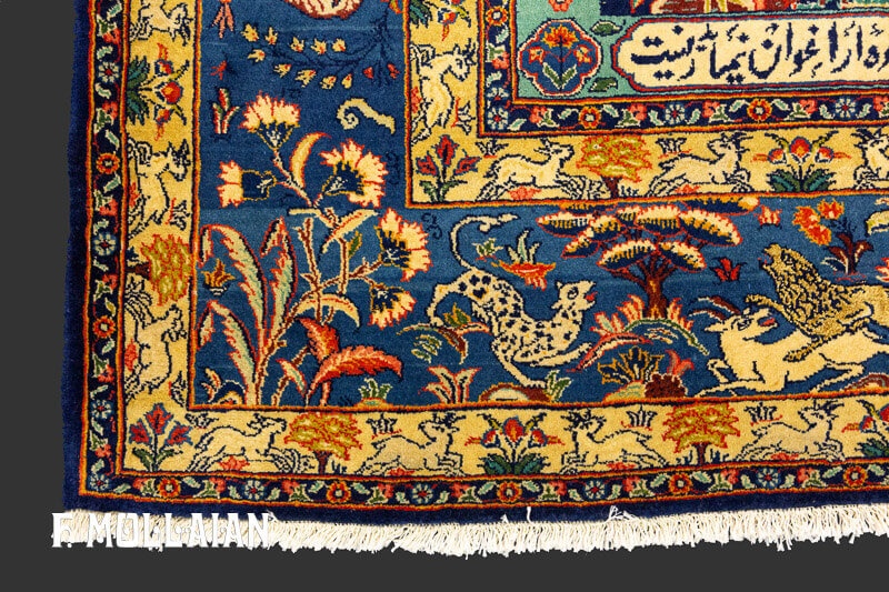 Persian Kashan Kurk Rug Part Silk n°:78515436